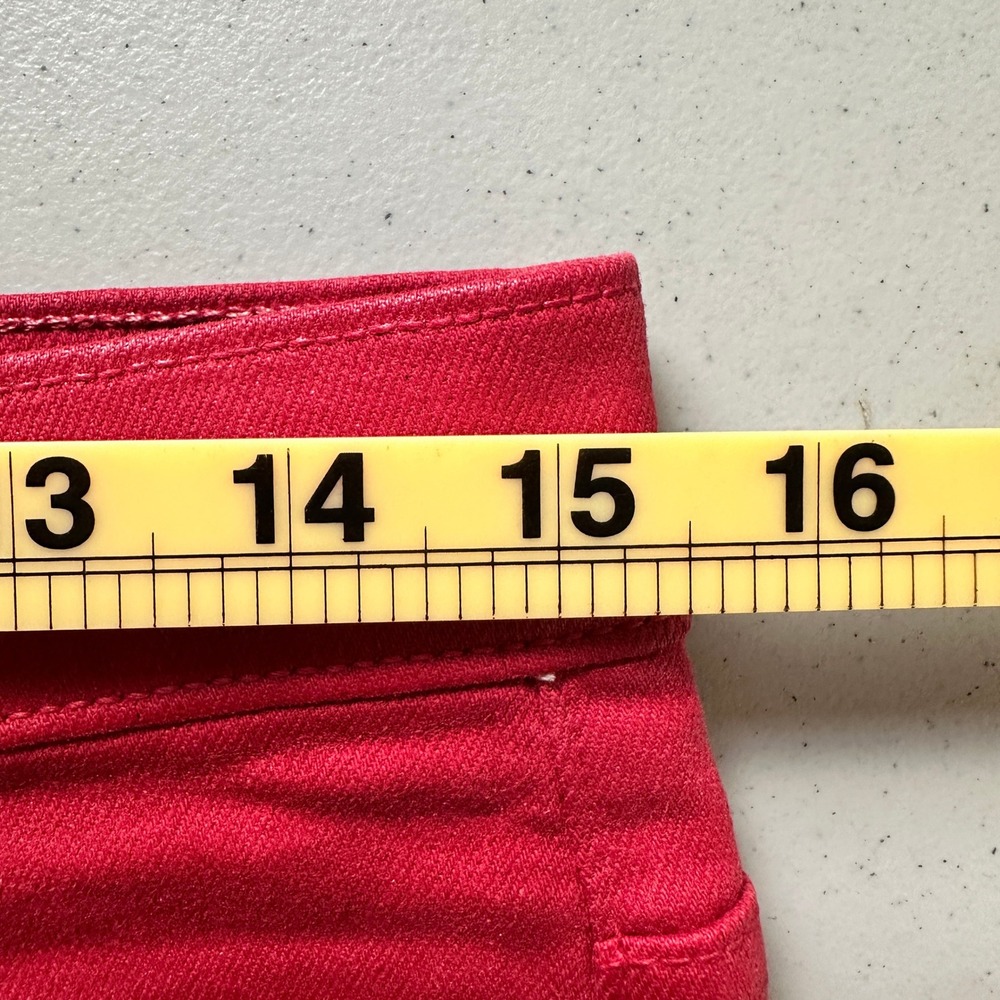 Mother The Insider Crop Step Fray Jeans Womens 30 New Year's Red Coated Denim - Picture 6 of 13